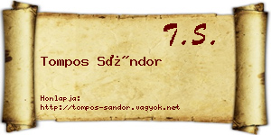 Tompos Sándor névjegykártya