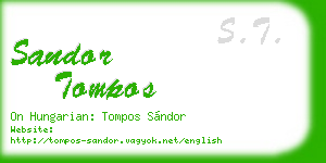 sandor tompos business card